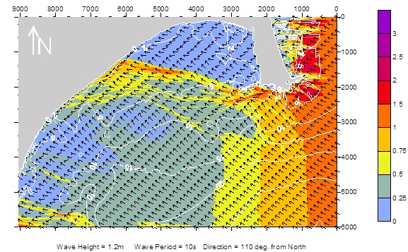 Swell wave climate from the East-South-East